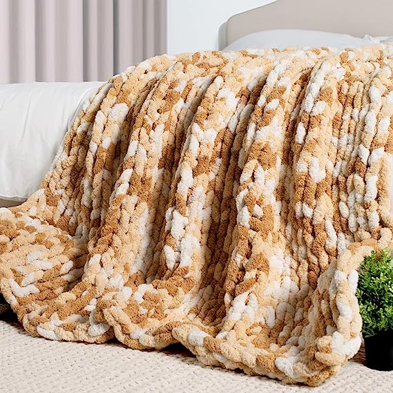 Carriediosa Chunky Knit Soft Fluffy Throw Blanket