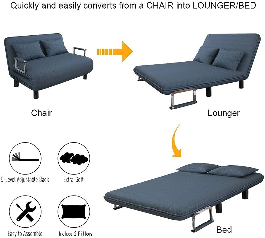 Dolanti 3-in-1 Storage Sofa Bed with Folding Armrest Table & Chair