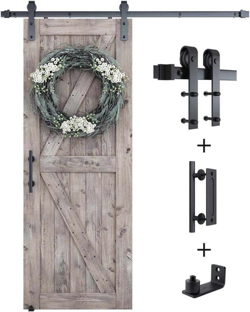 Gray Sliding Barn Door with K-Frame