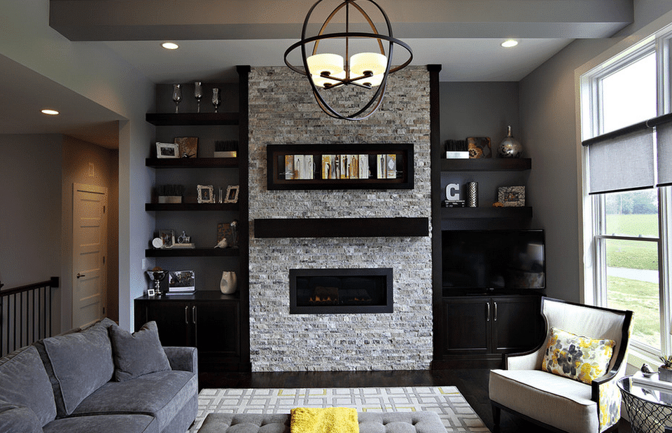 Matte Black Cabinet Doors with Built-in Shelves