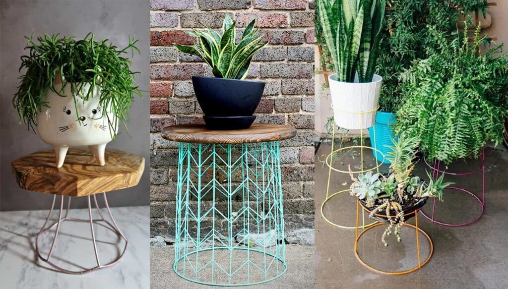 Modify a Wire Frame or Copper Pipe into a Plant Stand