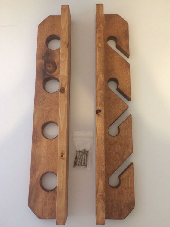 Parallel Wooden Fishing Rod Holders