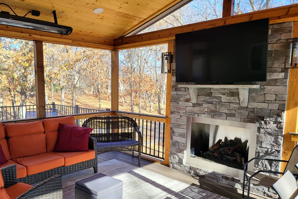 Screen Porch Fireplace