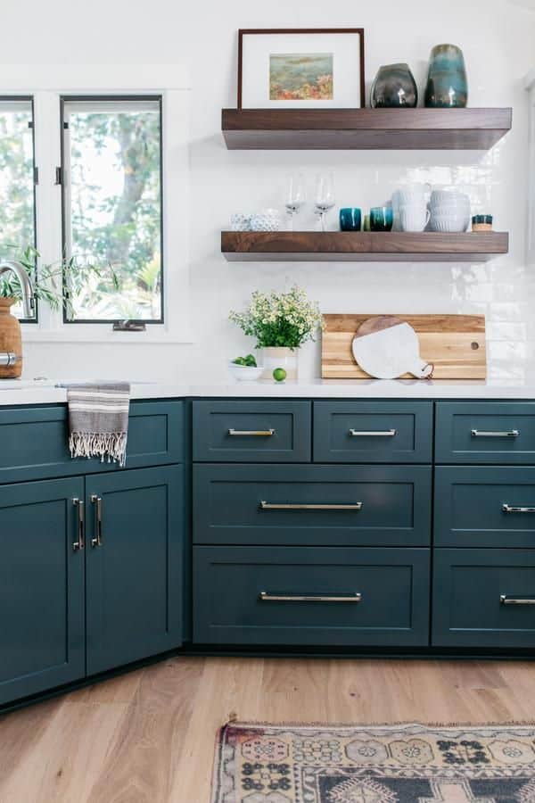 Teal Kitchen Cabinets