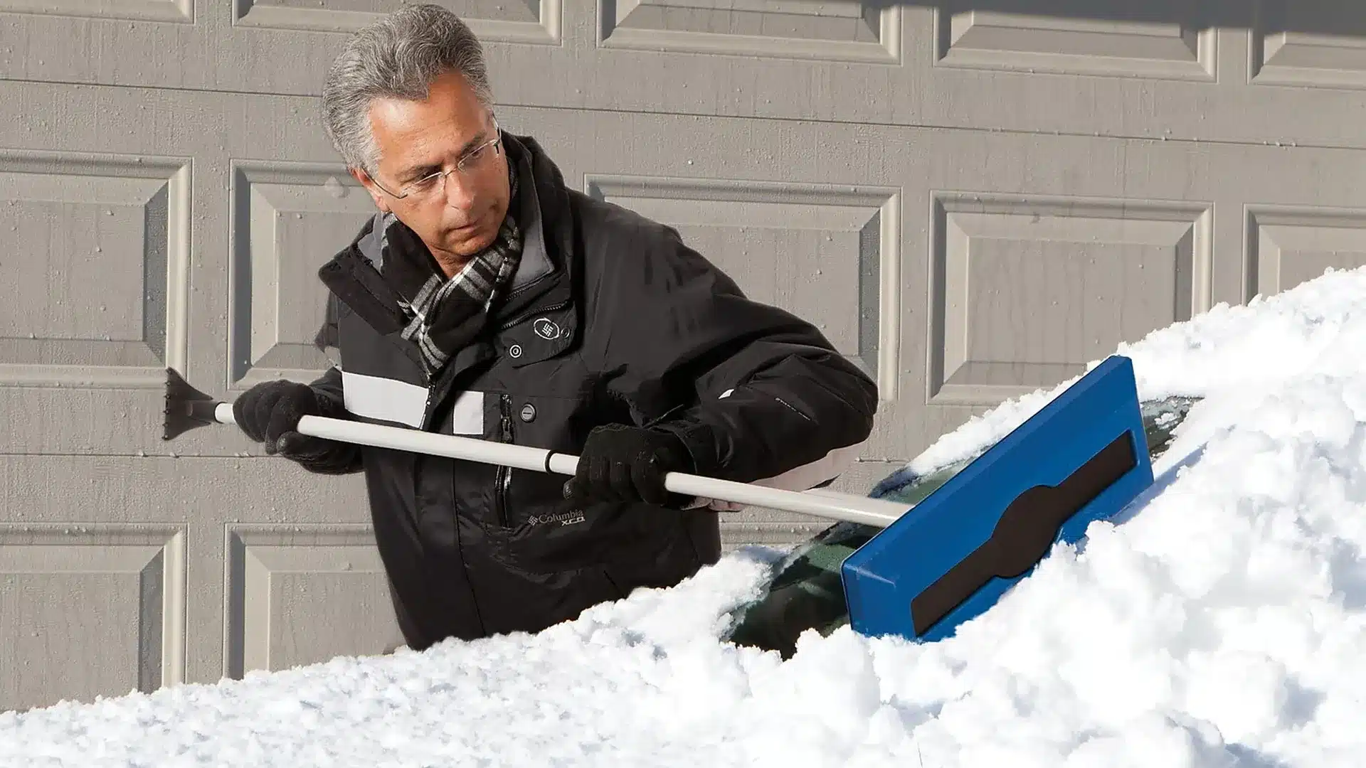 Snow Joe Telescoping Snow Broom + Ice Scraper