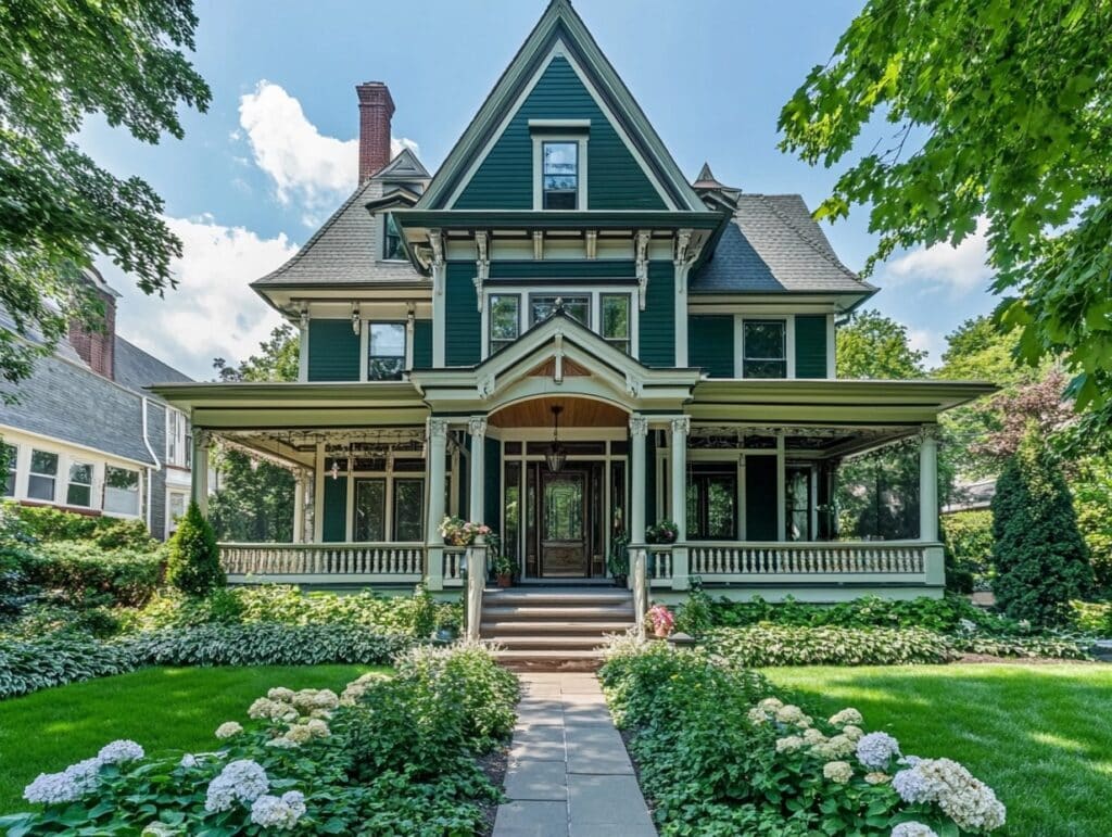 Black Forest Green with White Trim