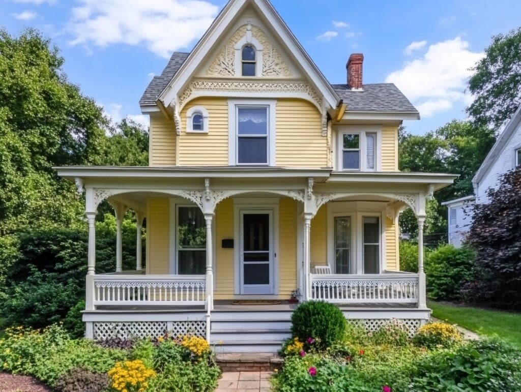 Butter Yellow with White Trim