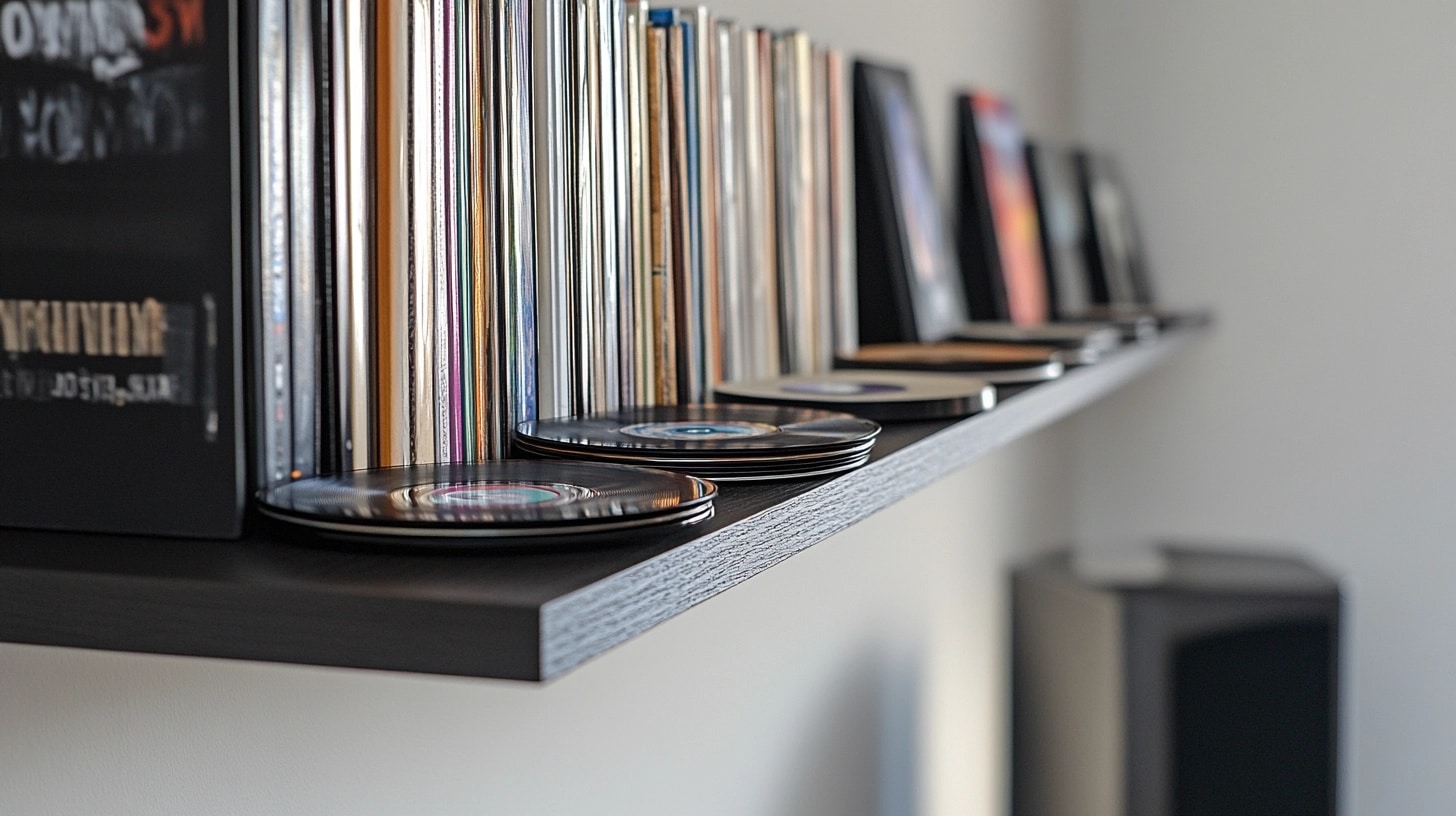 Floating Shelves with CDs