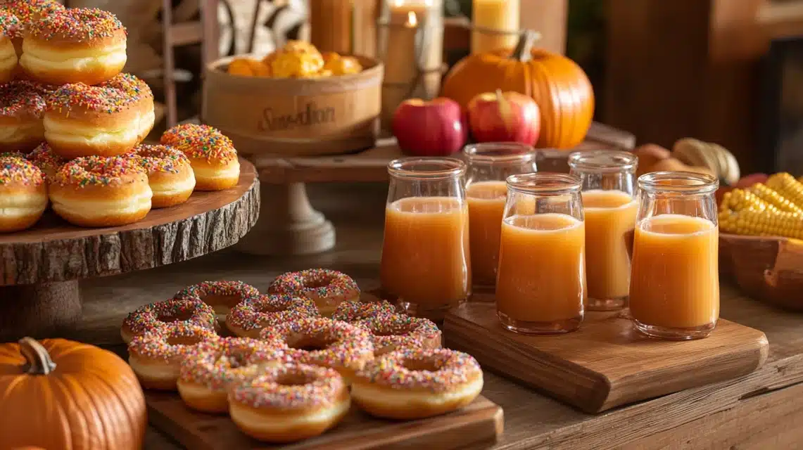 Ideas for fall apple cider station and cozy corner