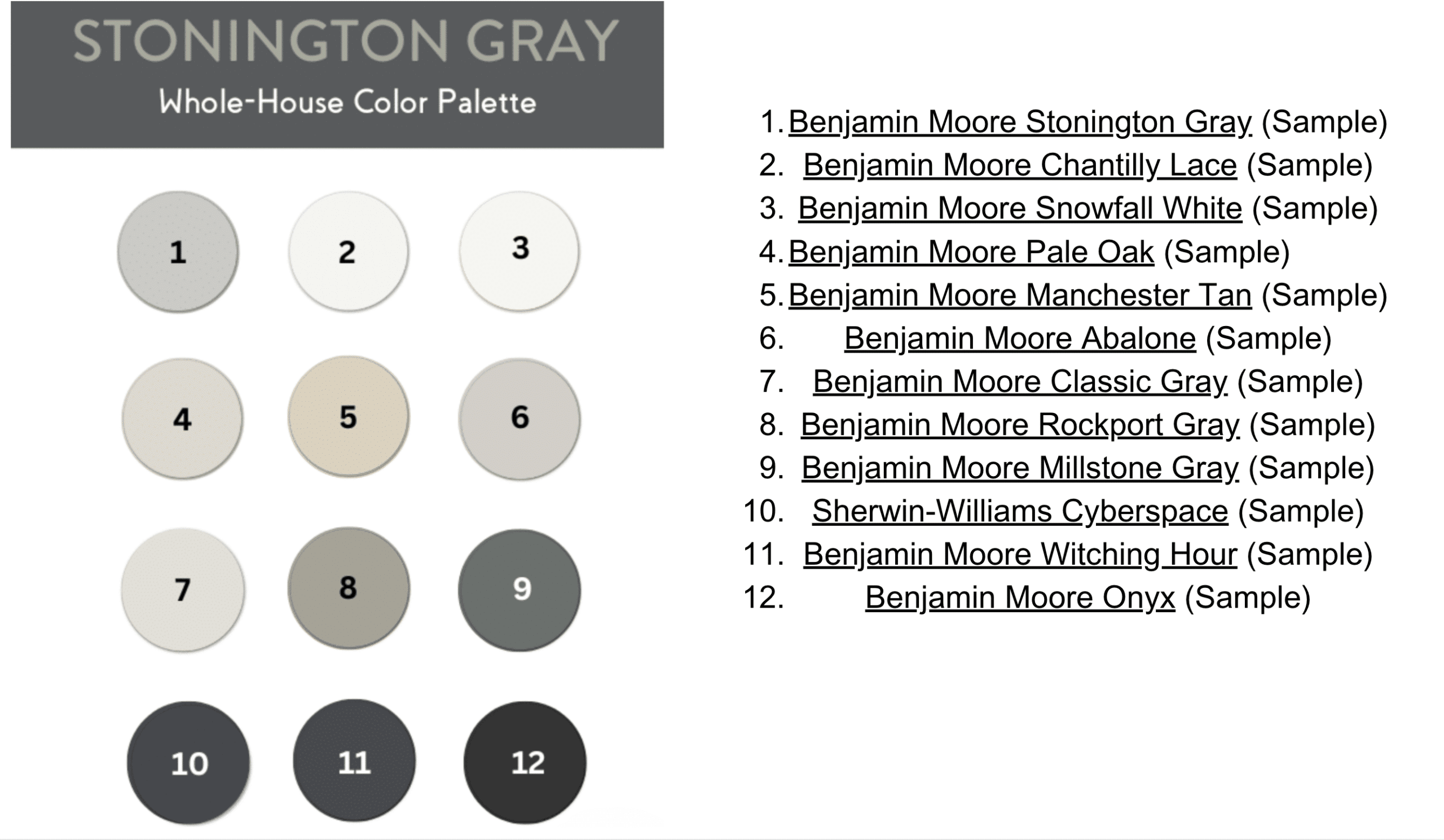 Suggested Whole-House Palette With Stonington Gray