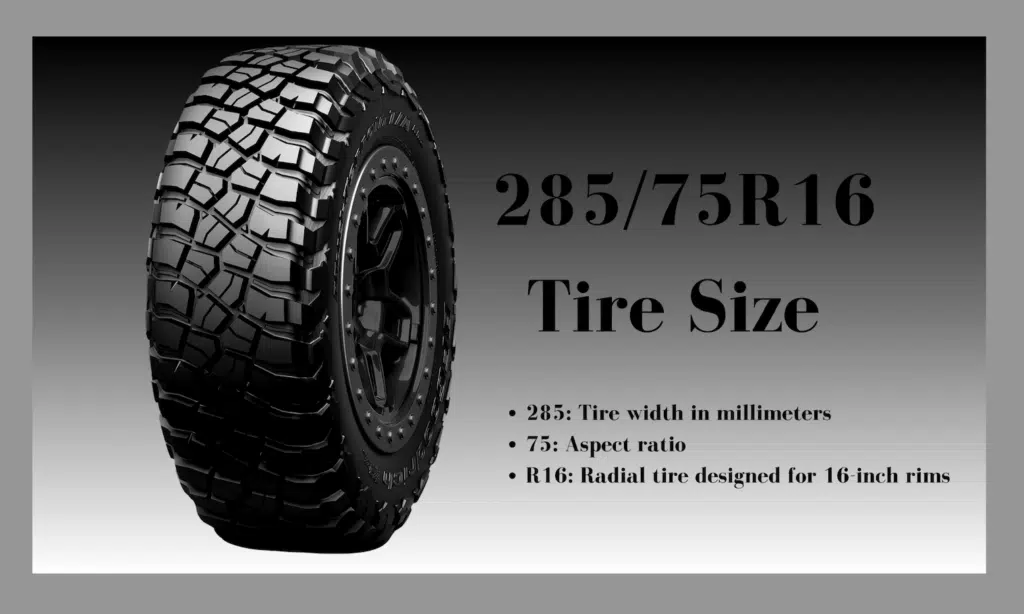 How to Convert 285/75R16 Tire Size to Inches 285:75r16 to inches