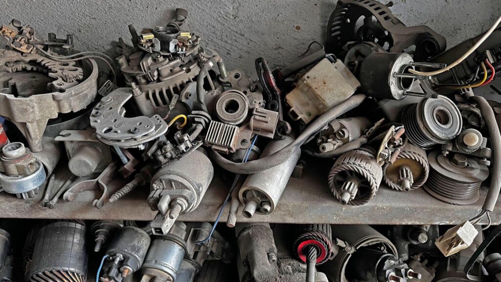 Spare Parts From A Junk Car After Recycling