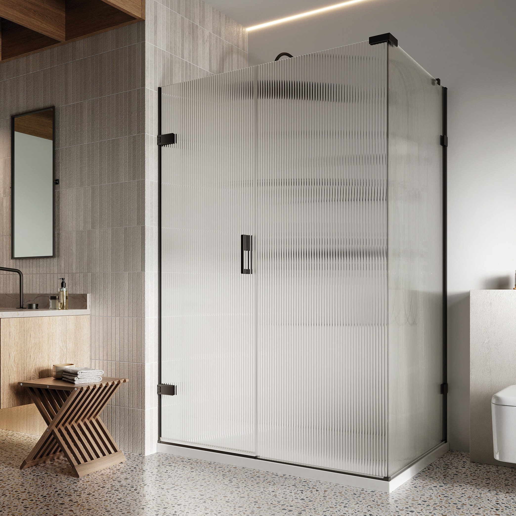 Alcove Showers with Hinged Shower Doors