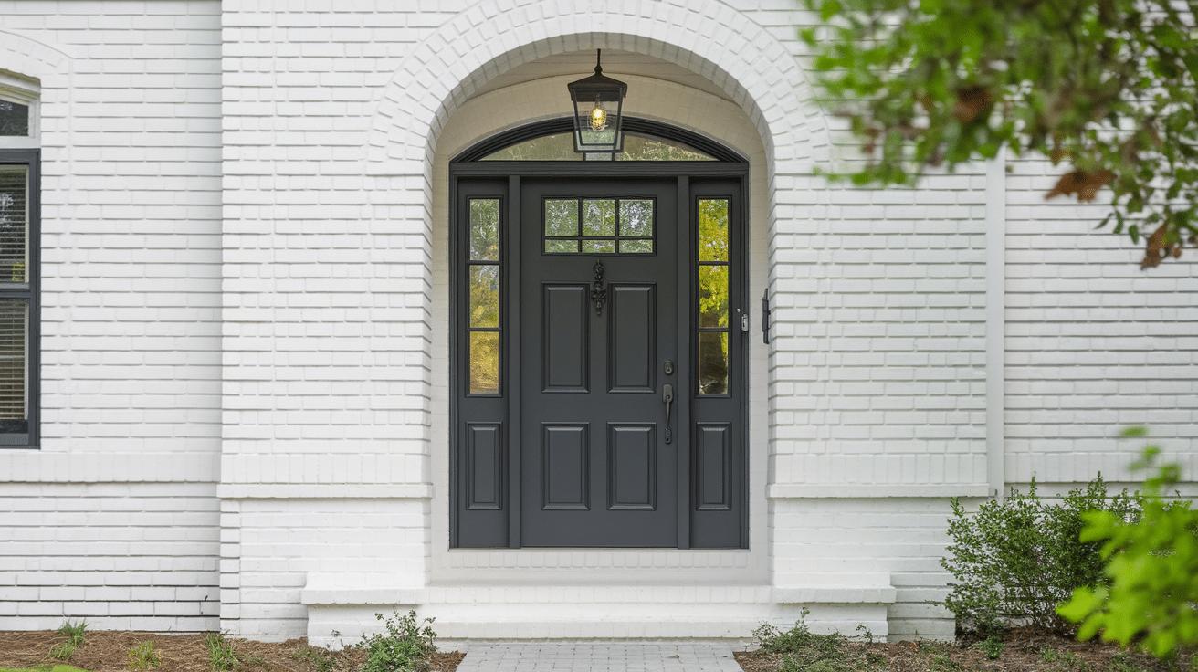 White_Brick_with_Black_Front_Door