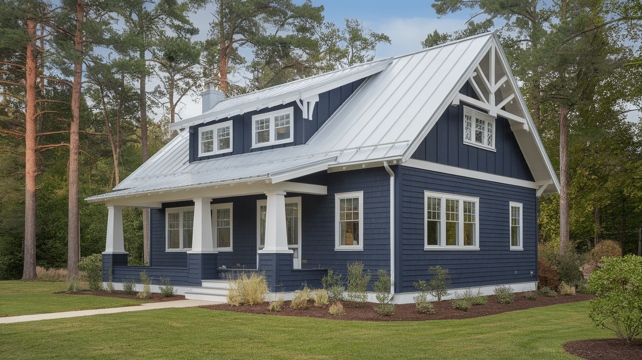 White_Metal_Roof__Navy_Siding