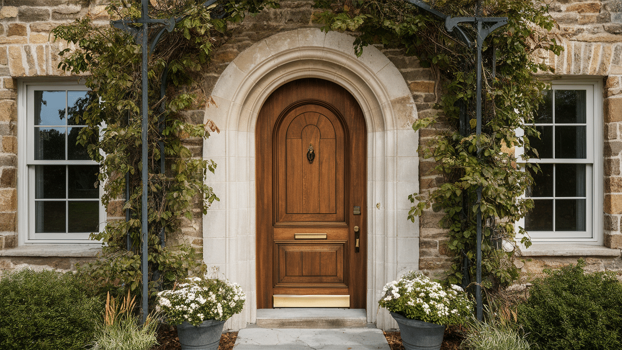 A-13_Arched_Wood_Doors_with_Stone_Surround
