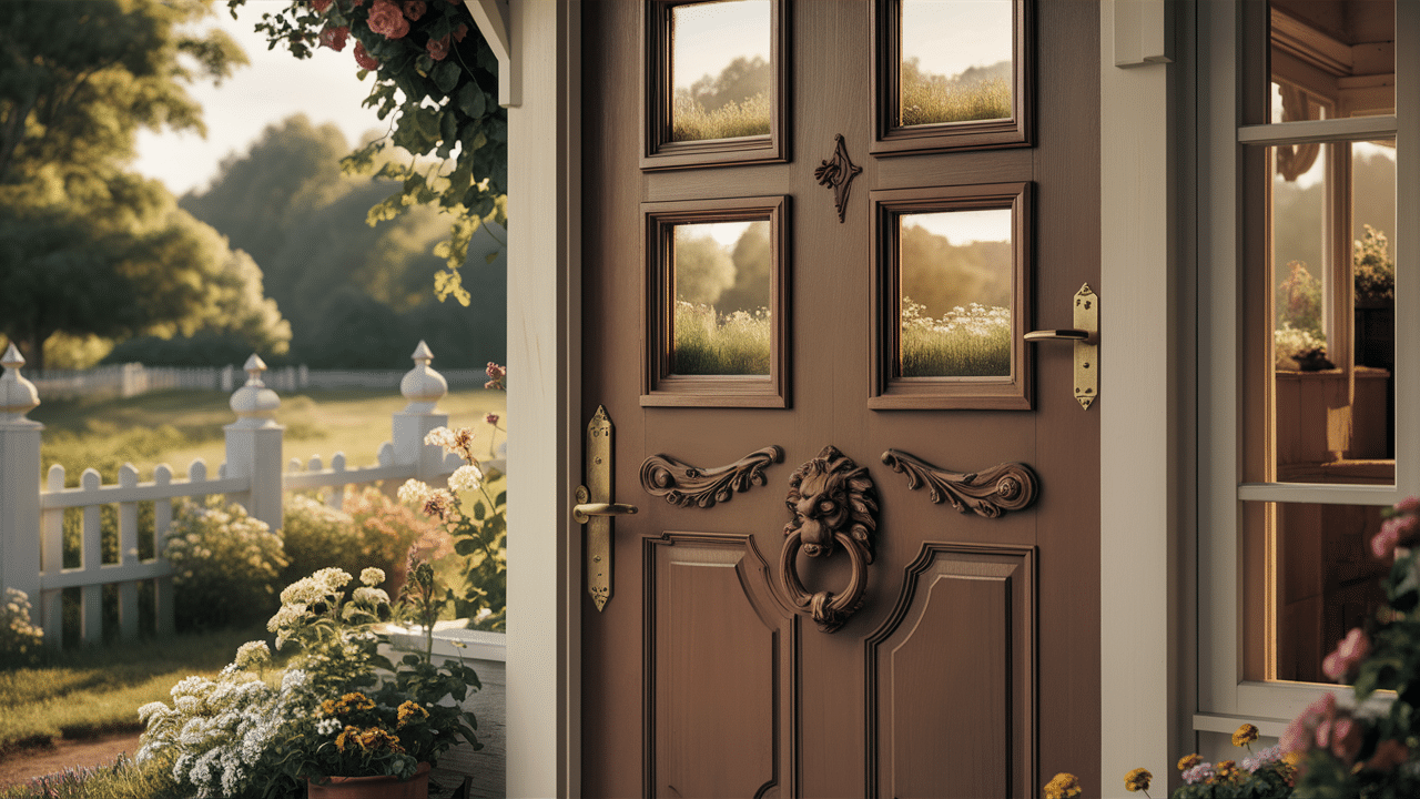 A-23_Craftsman-Style_Wooden_Doors_with_Small_Windows