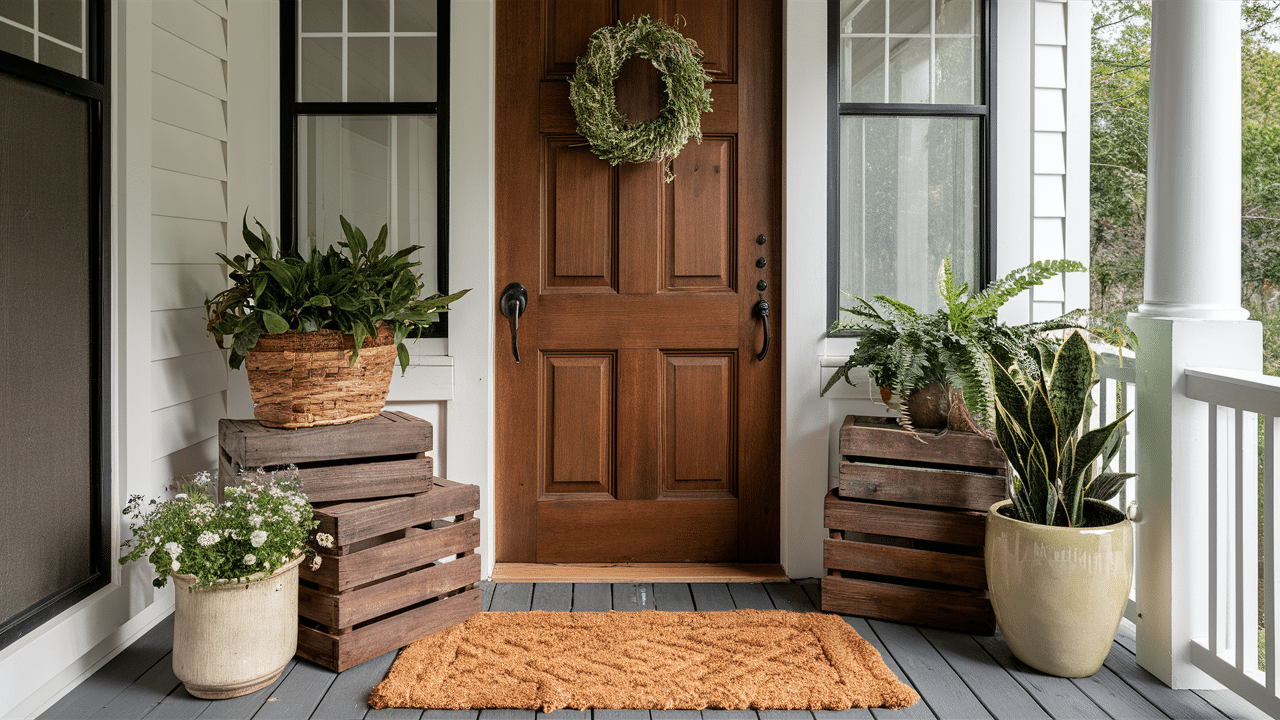 A-25_Potted_Plants_Wooden_Crates_and_Welcome_Mats