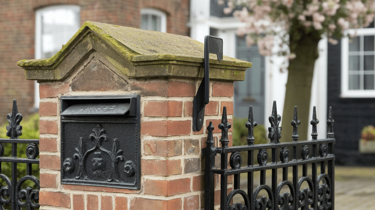 Brick_Mailbox_with_Black_Iron_Mail_Slot