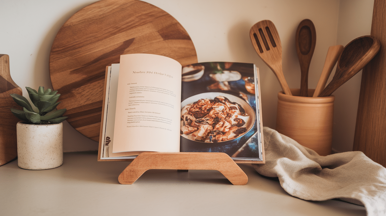 Display_Cookbooks_with_Wooden_Stands