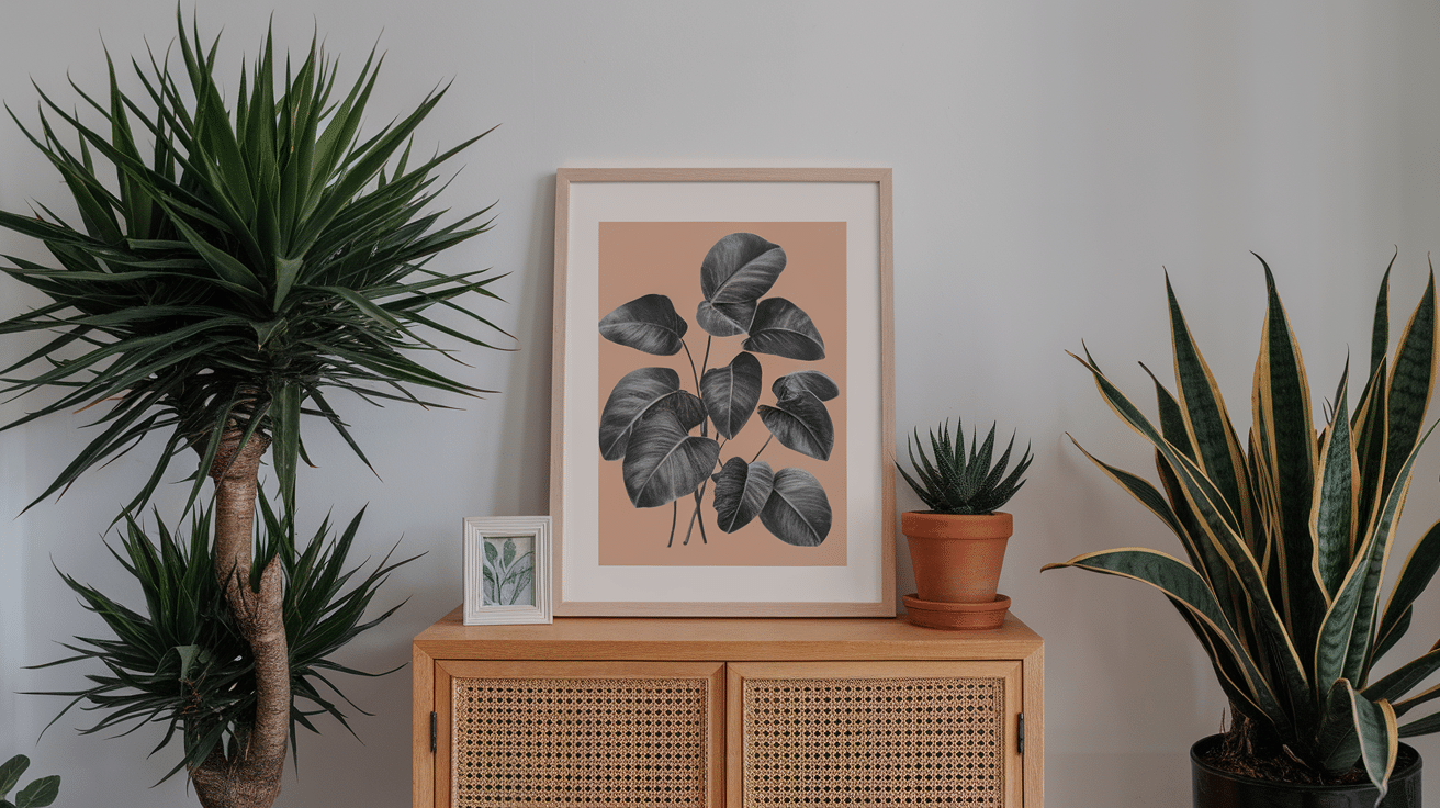 Tall_Plant_Framed_Print_and_Short_Object