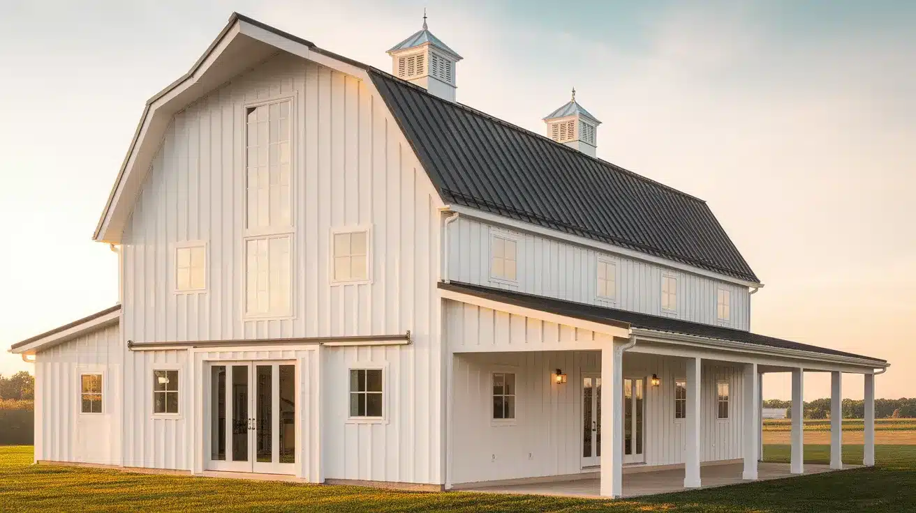 Two-Story_White_Barndominiums_with_Loft_Space