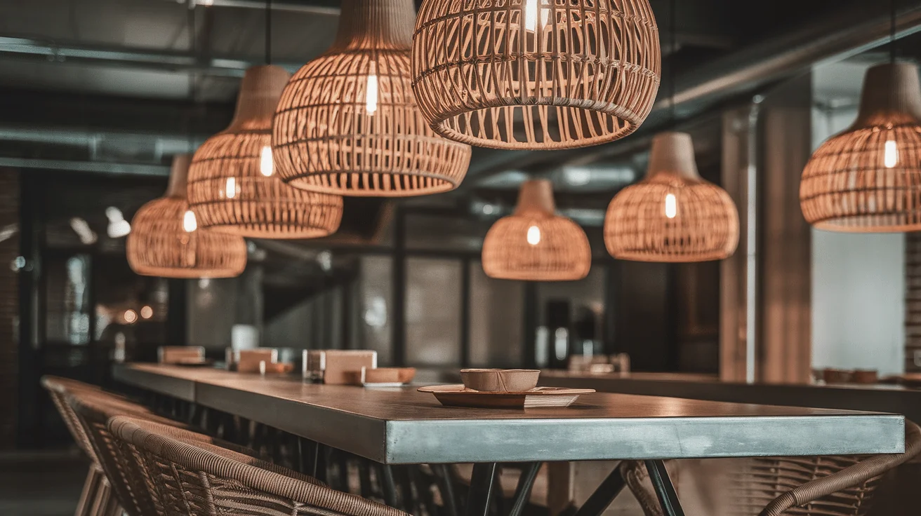 Woven_Light_Fixtures_Over_Metal_Tables