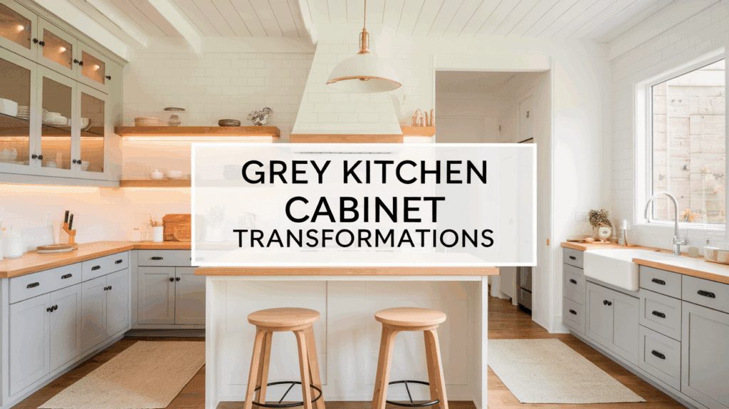 grey painted kitchen cabinets before and after