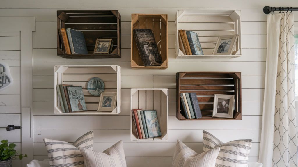 Rustic Crate Bookshelf