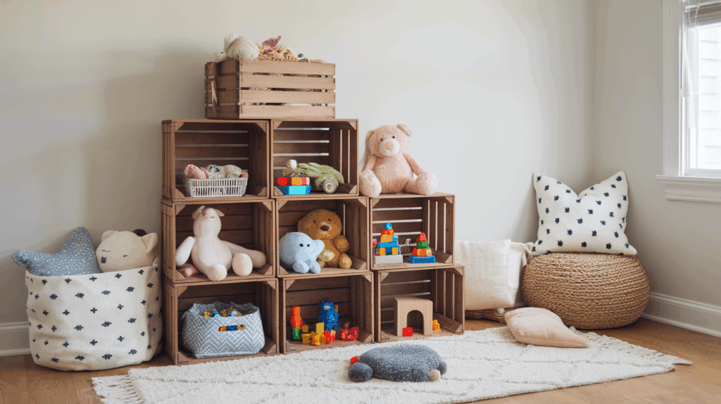 Crate Toy Storage with Chalk Labels 