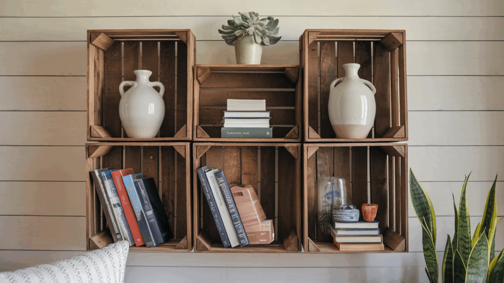 Floating Crate Wall Cubes