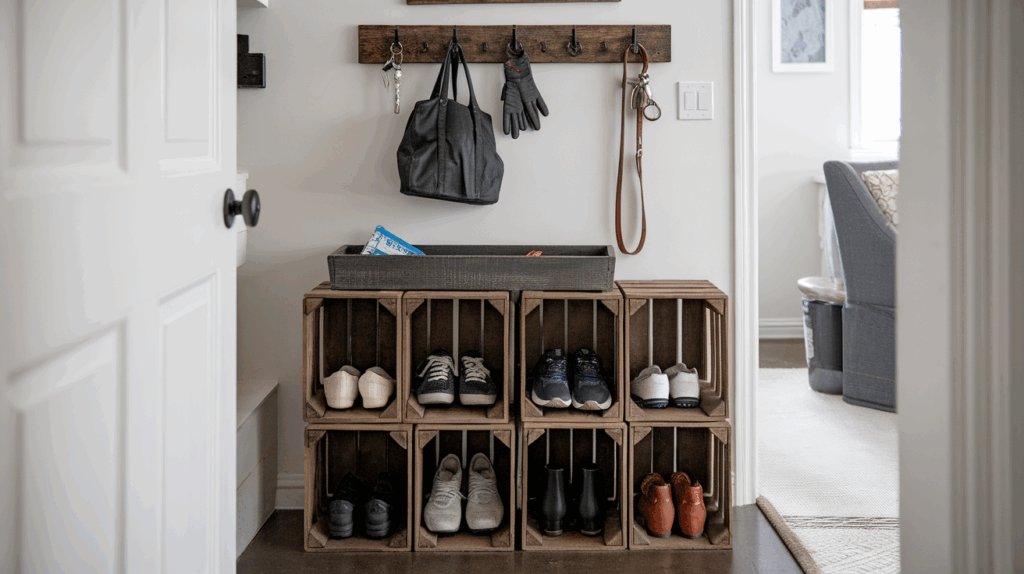 Crate Entryway Shoe Organizer
