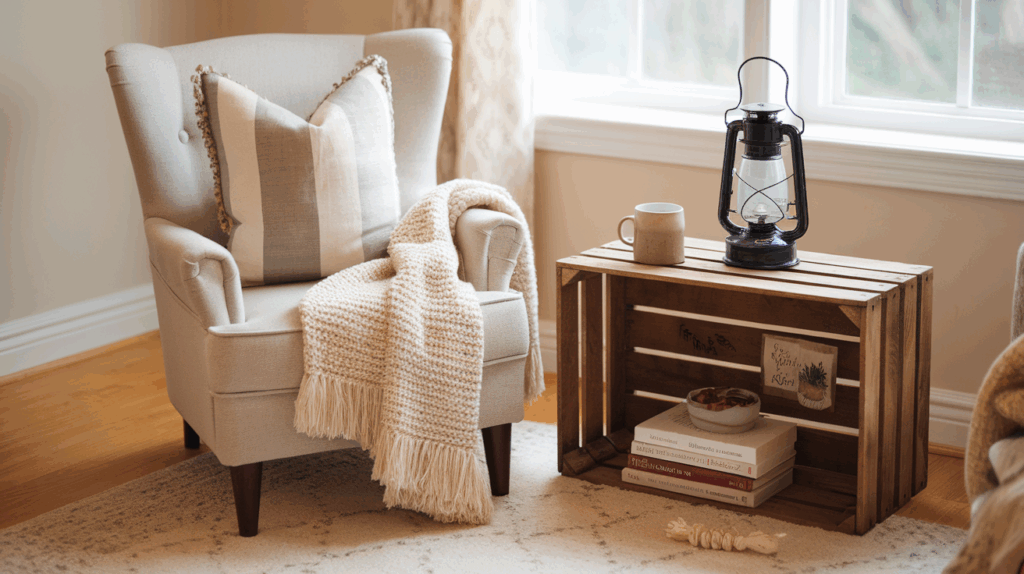 crate-Topped Side Table
