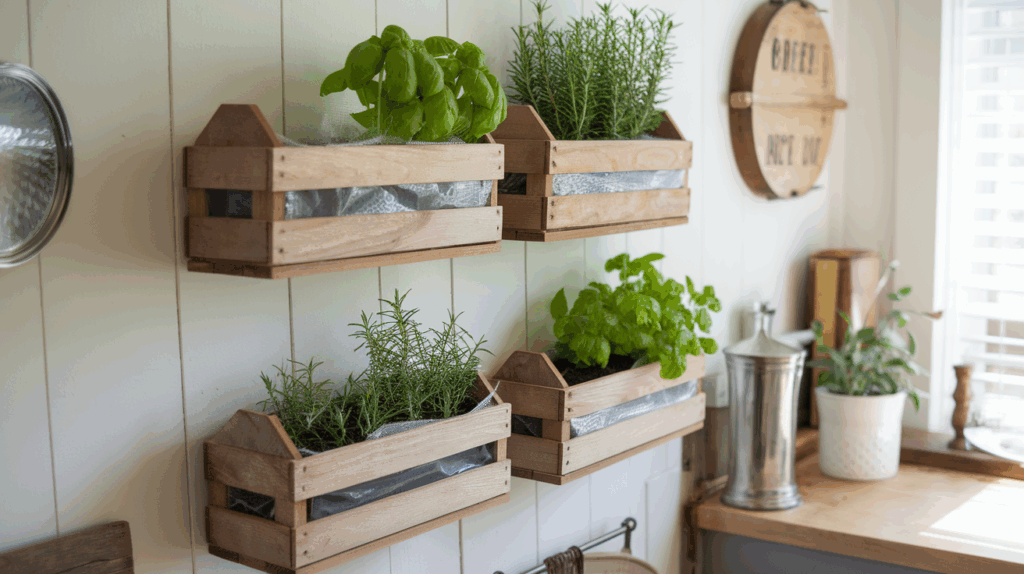Hanging Crate Herb Garden 