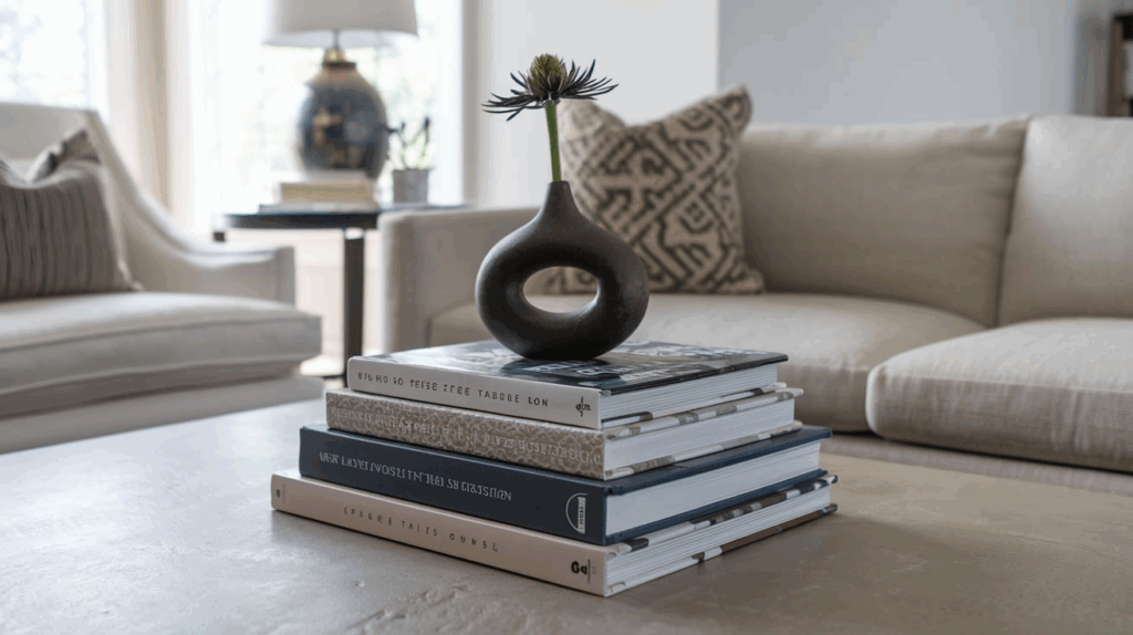 Add a Stack of Books or Magazines
