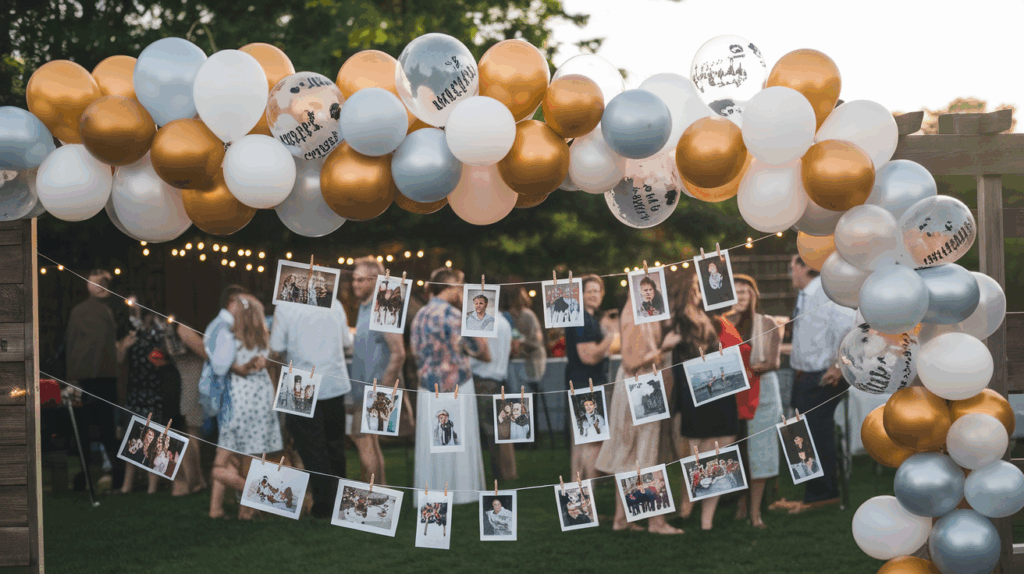 Balloon Garland + Hanging Photos

