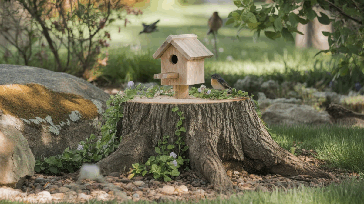 15 Creative Outdoor Tree Stump Decorating Ideas - Opple House