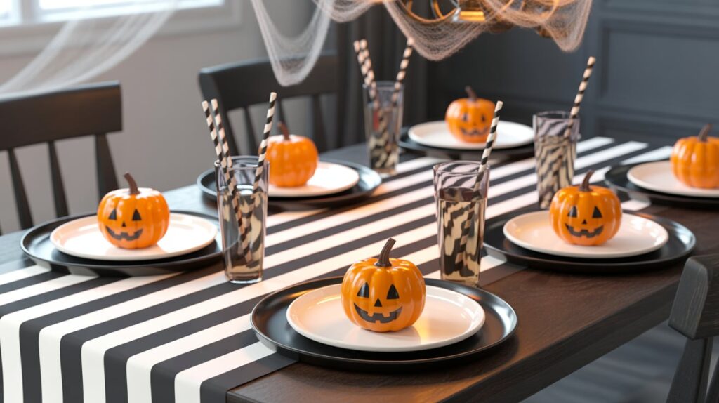  Black and White Stripes Table