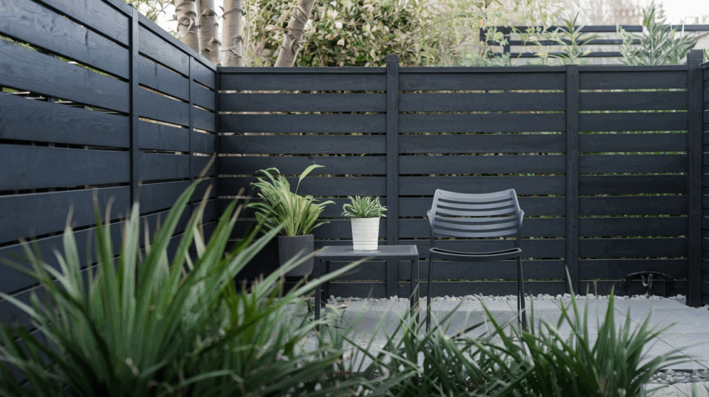 Bold Black Fence
