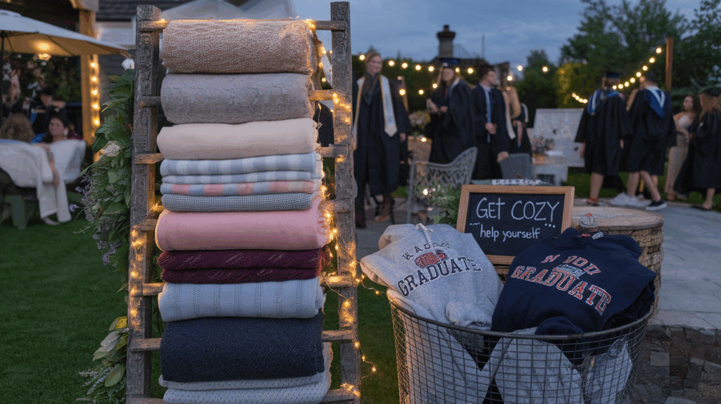 Folded Blankets and Hoodie Piles
