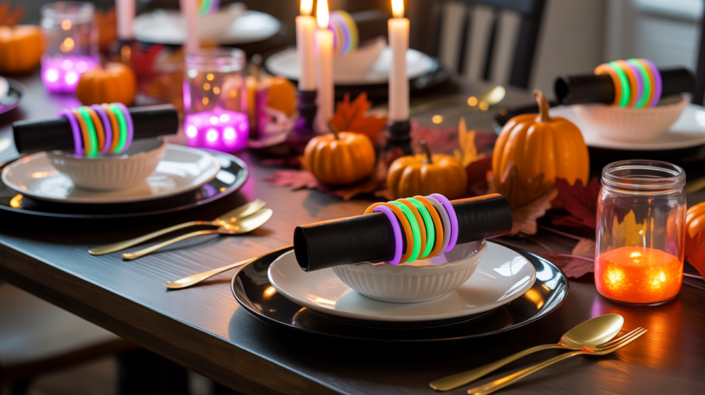  Glow Stick Napkin Rings
