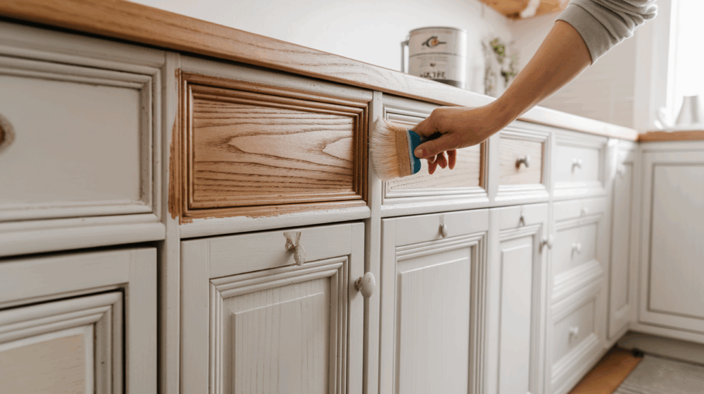 How Can I Make Grain Show on My Painted Oak Cabinets?