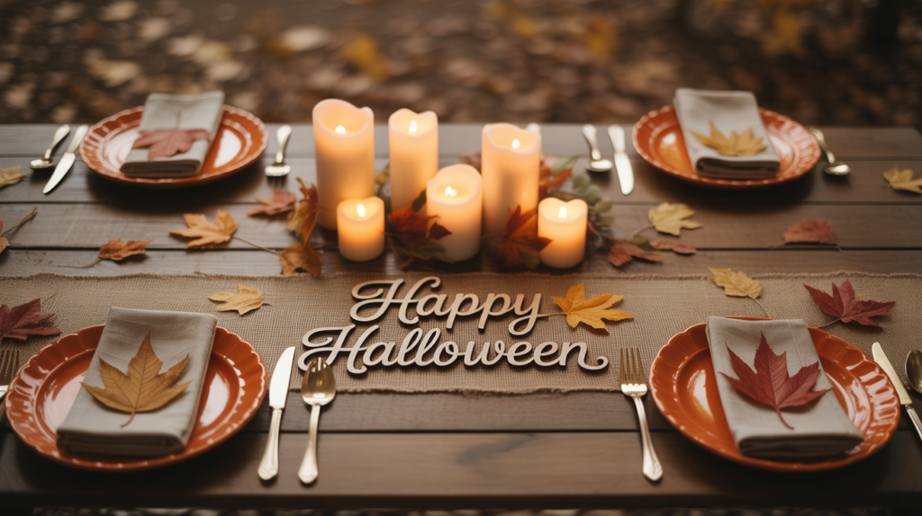  Pumpkin Plates and Leaf Napkins
