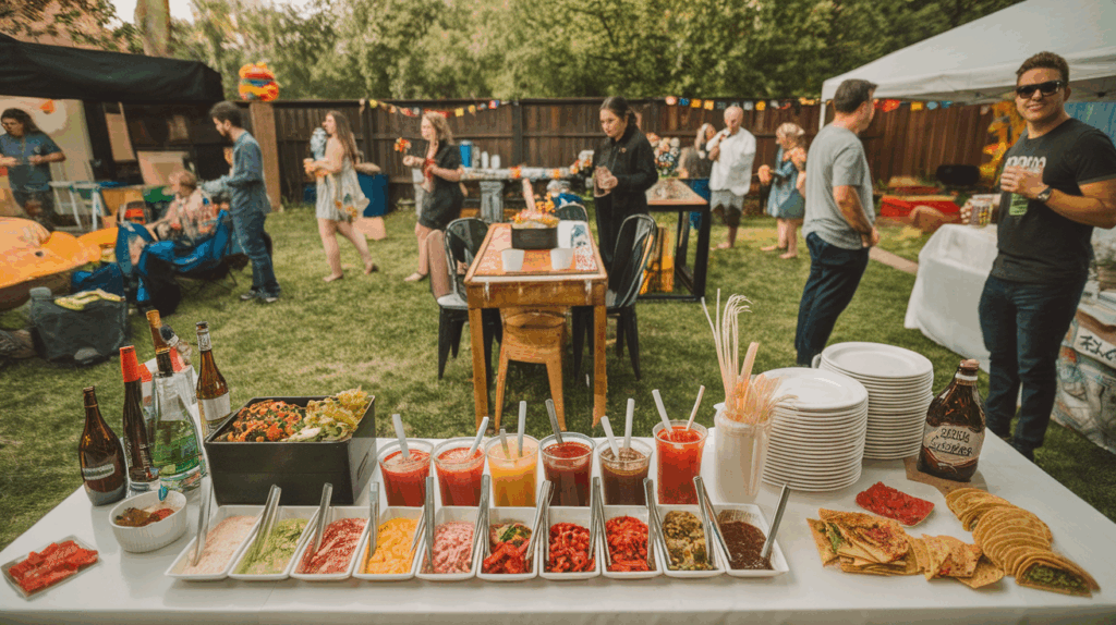 Taco Table with All the Fixings
