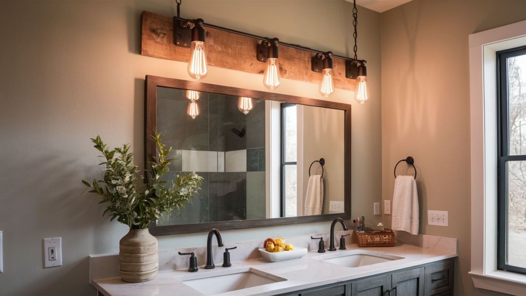 Wooden Vanity Light Bar