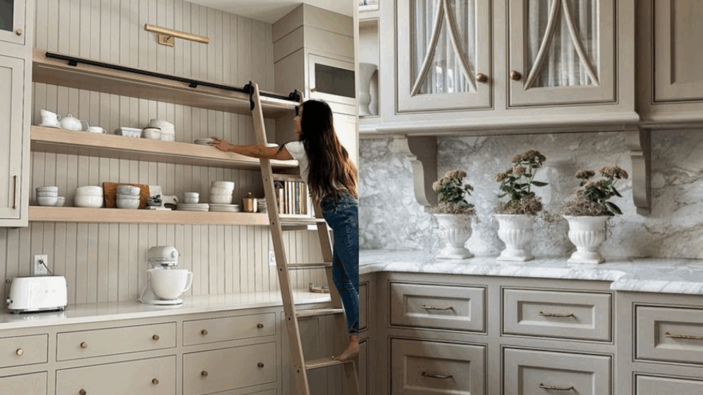 taupe greige kitchen cabinets