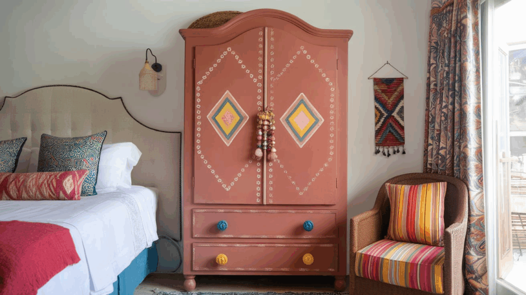 Boho-Inspired Painted Armoire