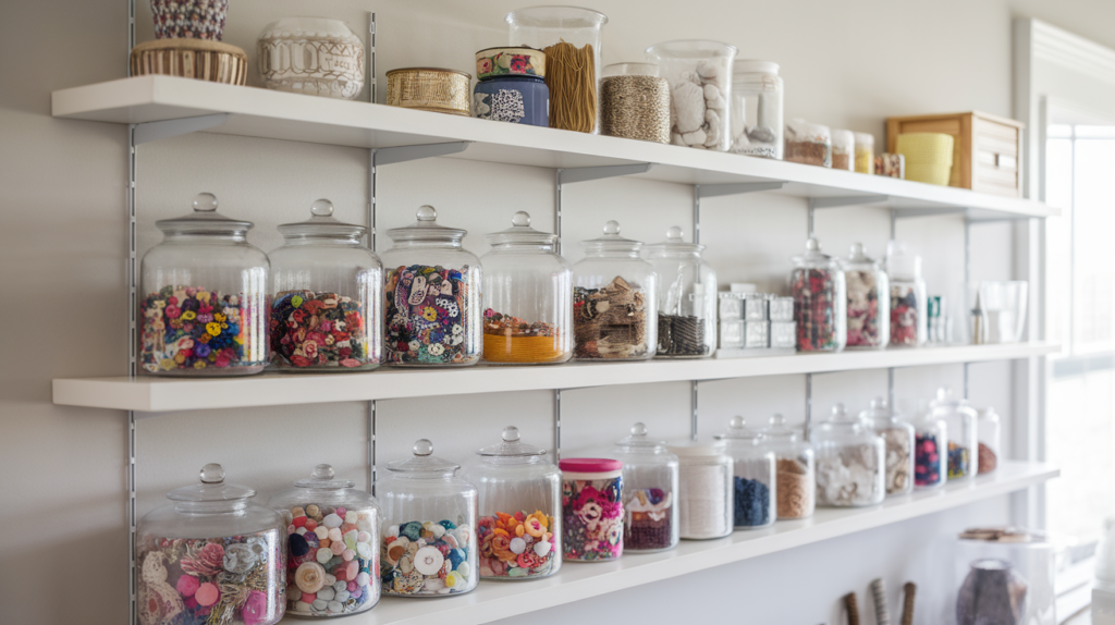 Floating Shelves for Jars and Supplies
