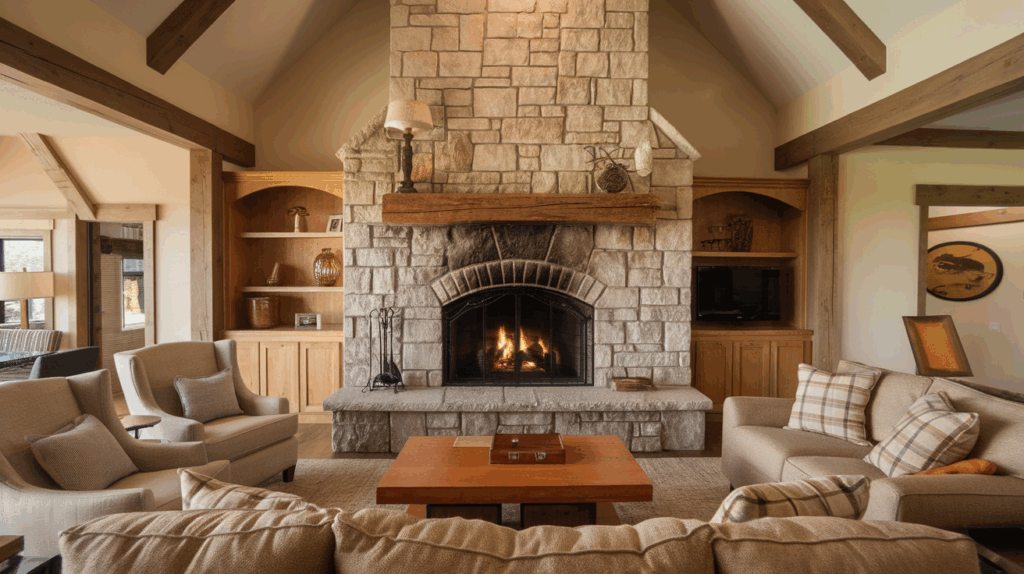 Grand Fireplaces and Vaulted Ceilings
