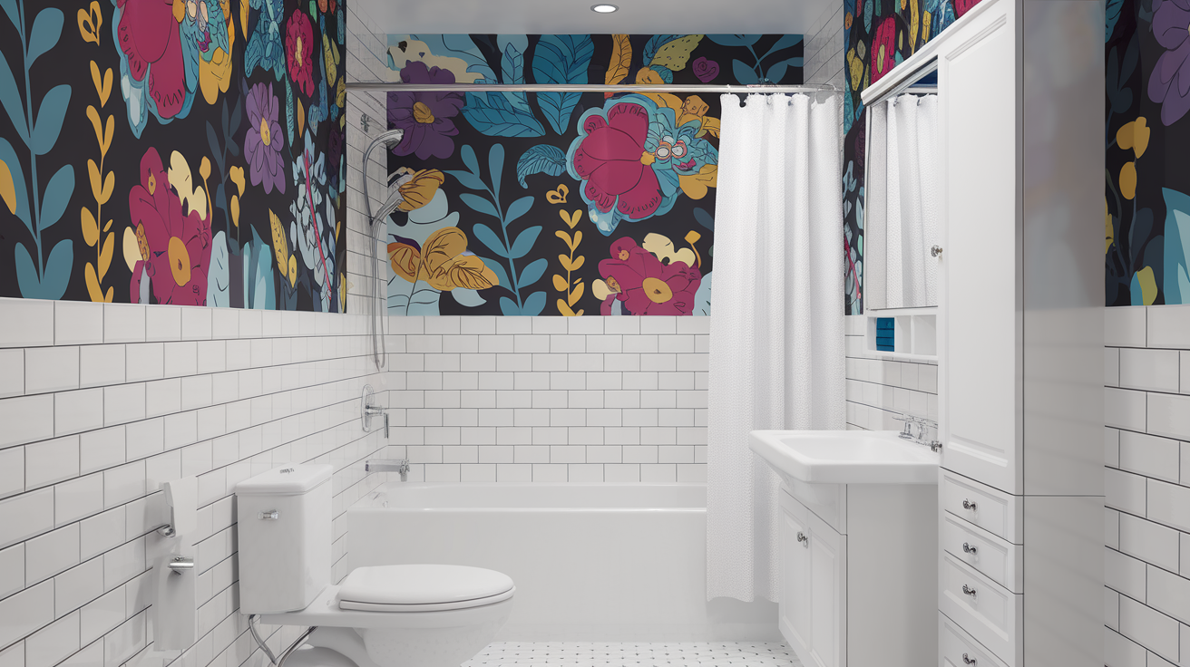 Half-Tiled_Walls_with_Wallpaper_on_Top